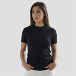 Model wearing the Orn Ladies Plover T-Shirt 1006 in Black