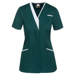 Bottle green/White 8200 Tonia V Neck Ladies Tunic