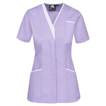 lilac / white 8200 Tonia V Neck Ladies Tunic