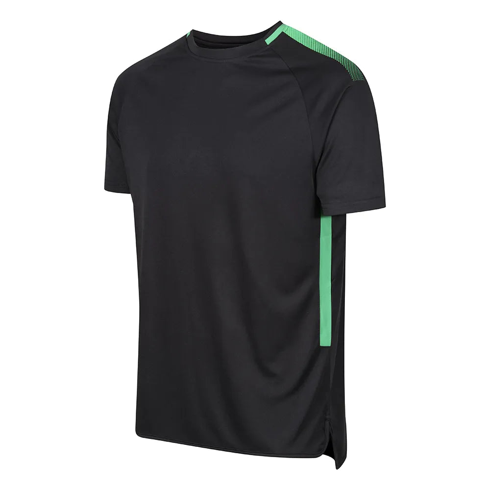 Black Edge training shirt with green accents