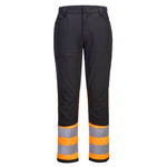 Portwest - WX2 Eco Hi-Vis Class 1 Service Trousers Black-Orange