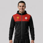 model wearing Frodsham JFC EVO Rain Jacket (Black) – Adult