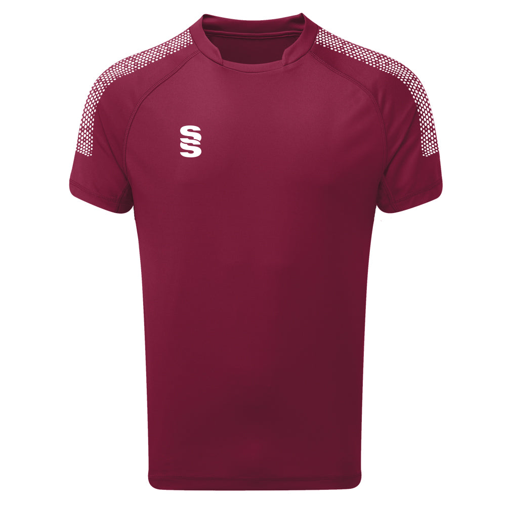 DU009W MAROON WHITE DOTS