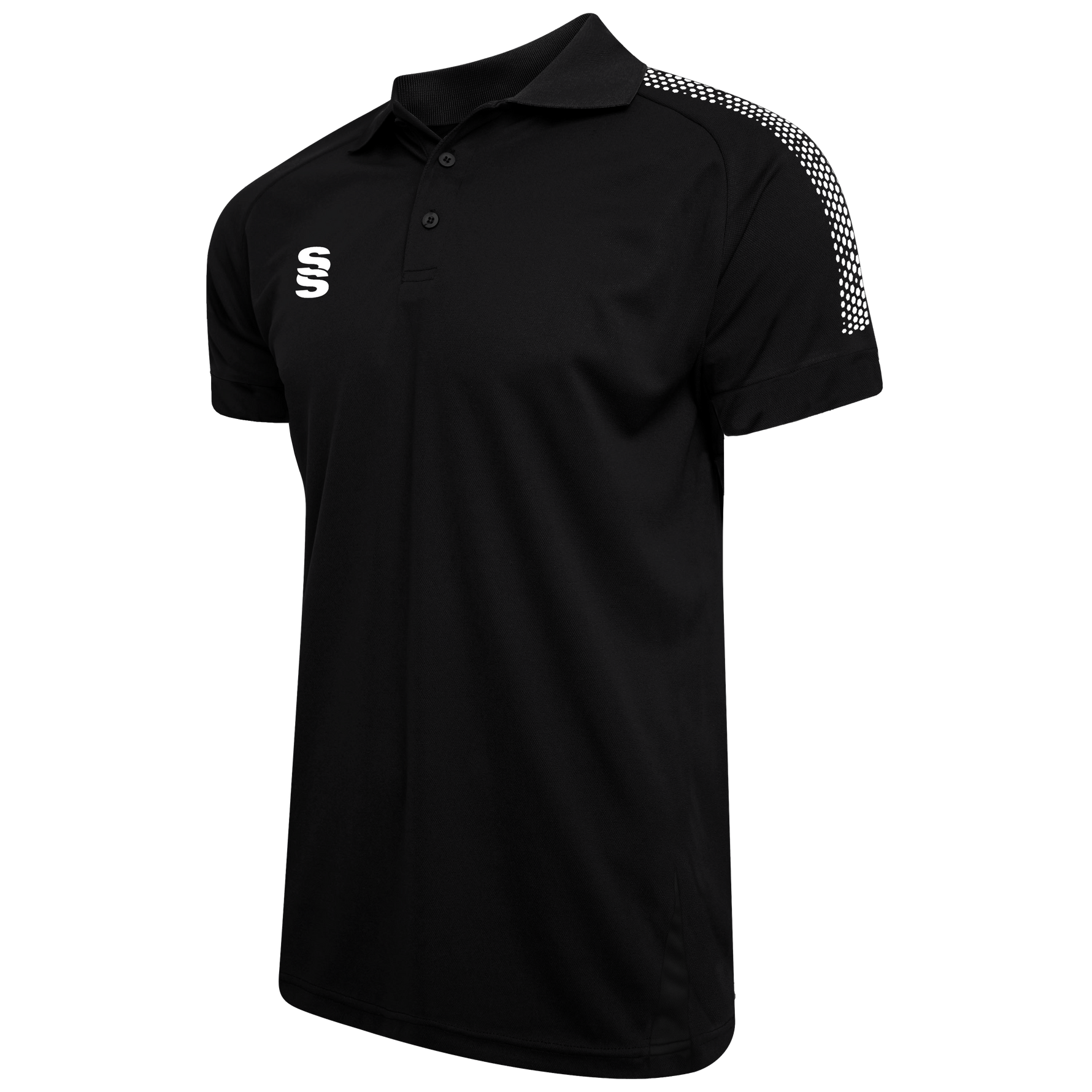 Stuart Surridge Sports Polo Shirt DU018W BLACK WHITE DOTS