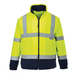 The Portwest Hi-Vis Contrast Fleece in Yellow/Navy.