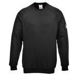 A black Flame Resistant Anti-Static Long Sleeve Sweatshirt