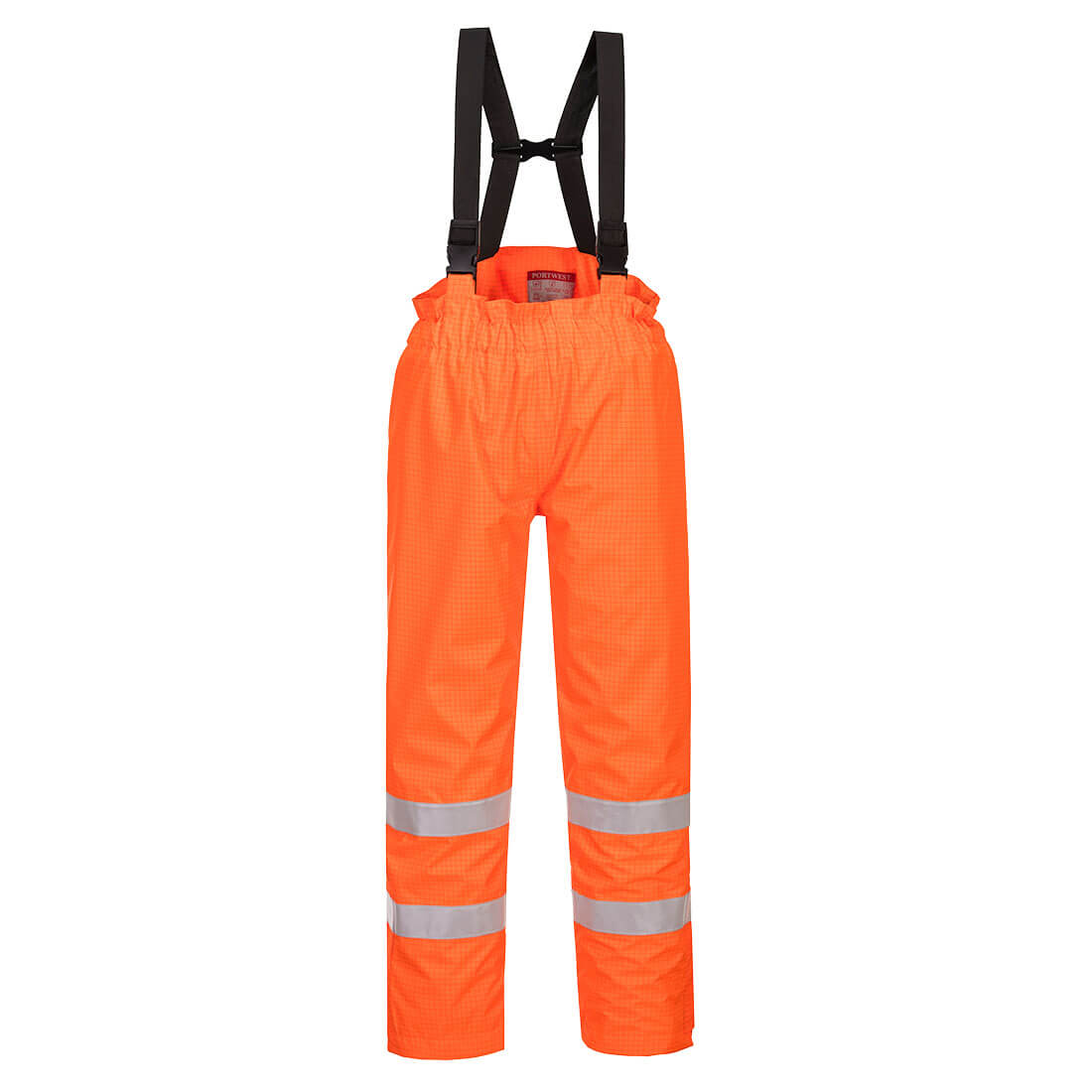 Portwest - Bizflame Rain Lined Hi-Vis Antistatic FR Trousers in orange