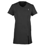 Black short-sleeve nurse tunic on a white background