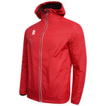 Red full zip hooded jacket with stuart surridge SS logo