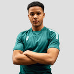Model wearing Stuart Surridge Dual Games Shirt - Bottle