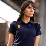 Stuart Surridge Women's Dual Solid Colour Polo Shirt - Navy
