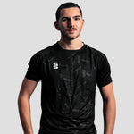 Model wearing the Stuart Surridge Impact T-Shirt - Black