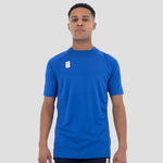 Model wearing Stuart Surridge Dual Games Shirt - Royal