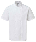 White Premier Coolchecker® Short Sleeve Chef's Jacket white