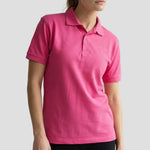 Model wearing the Orn Eagle Polo Shirt 1150 in Pink