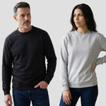 Models wearing the Orn Kite Sweatshirt 1250 in Black & Ash Grey