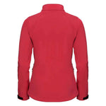 Red back view of Russell Ladies Soft Shell Jacket