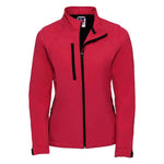 Red front view of Russell Ladies Soft Shell Jacket