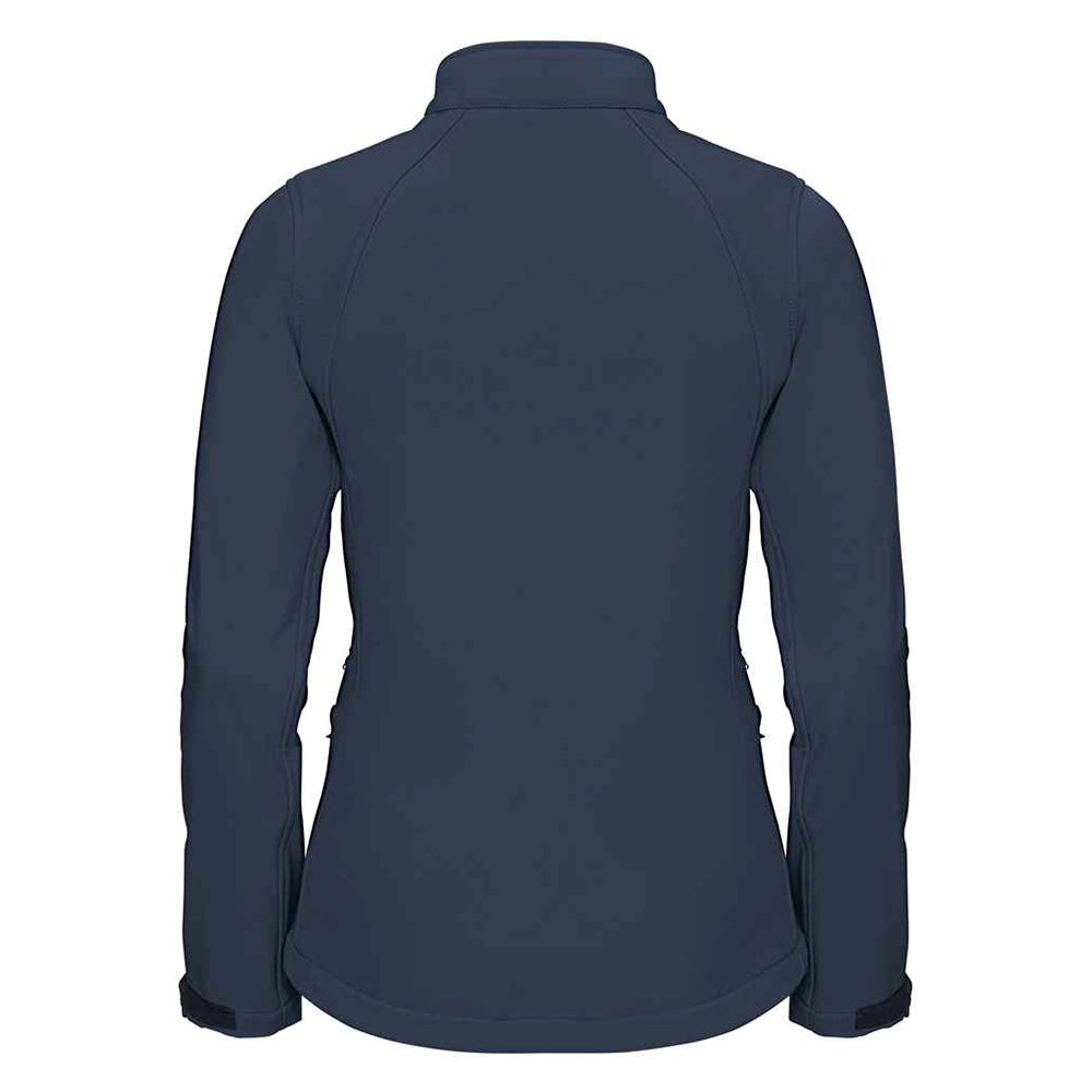 French Navy back view of Russell Ladies Soft Shell Jacket