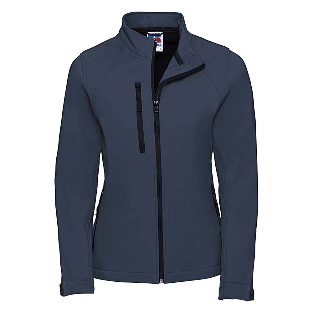 French Navy front view of Russell Ladies Soft Shell Jacket