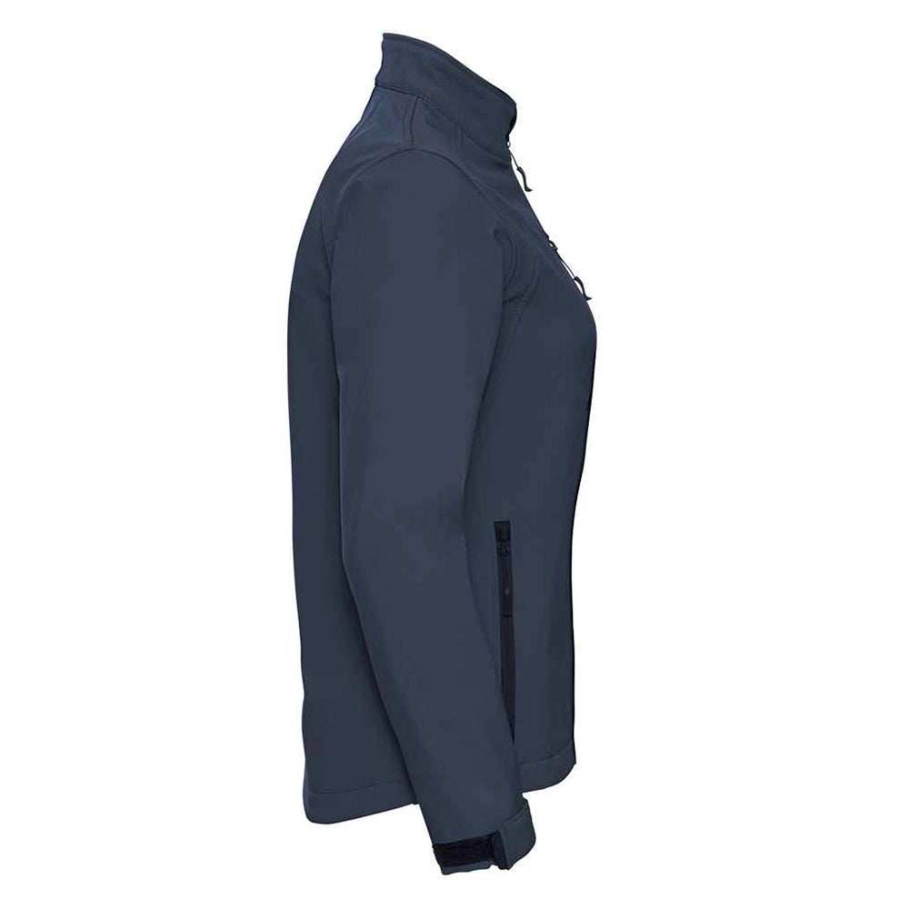 French Navy side view of Russell Ladies Soft Shell Jacket