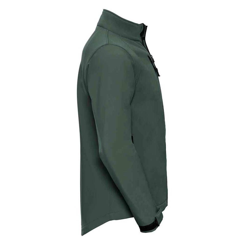 A side view of a Bottle green Russell Soft Shell Jacket