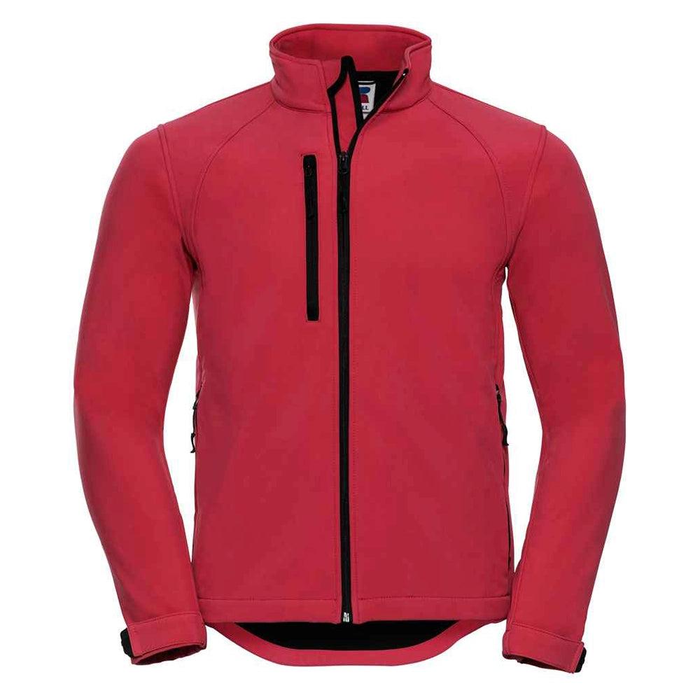 A front view of a Russell Soft Shell Jacket