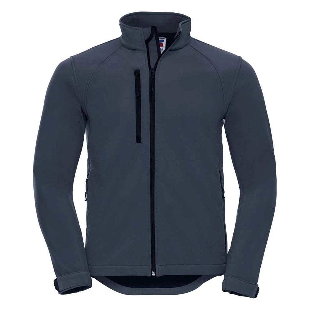 A front view of a Russell Soft Shell Jacket