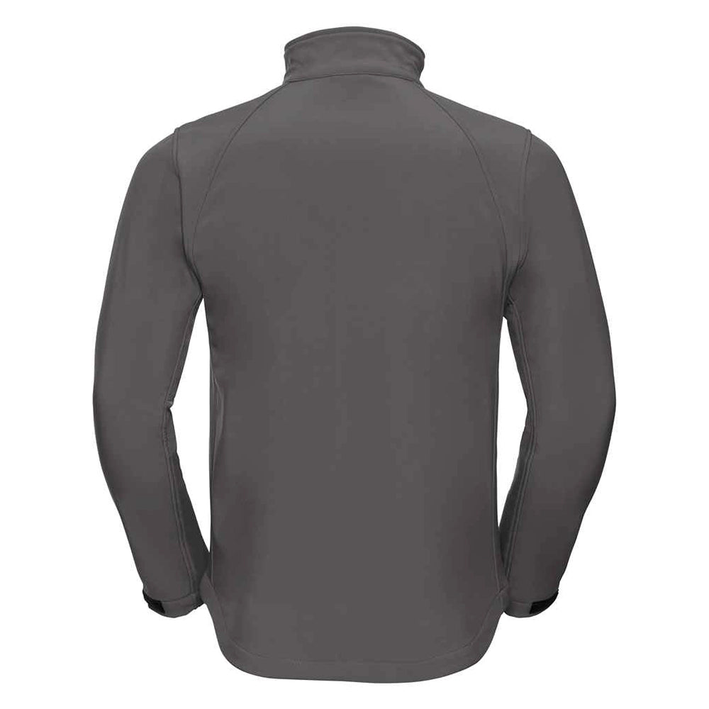 A back view of a Titanium Russell Soft Shell Jacket