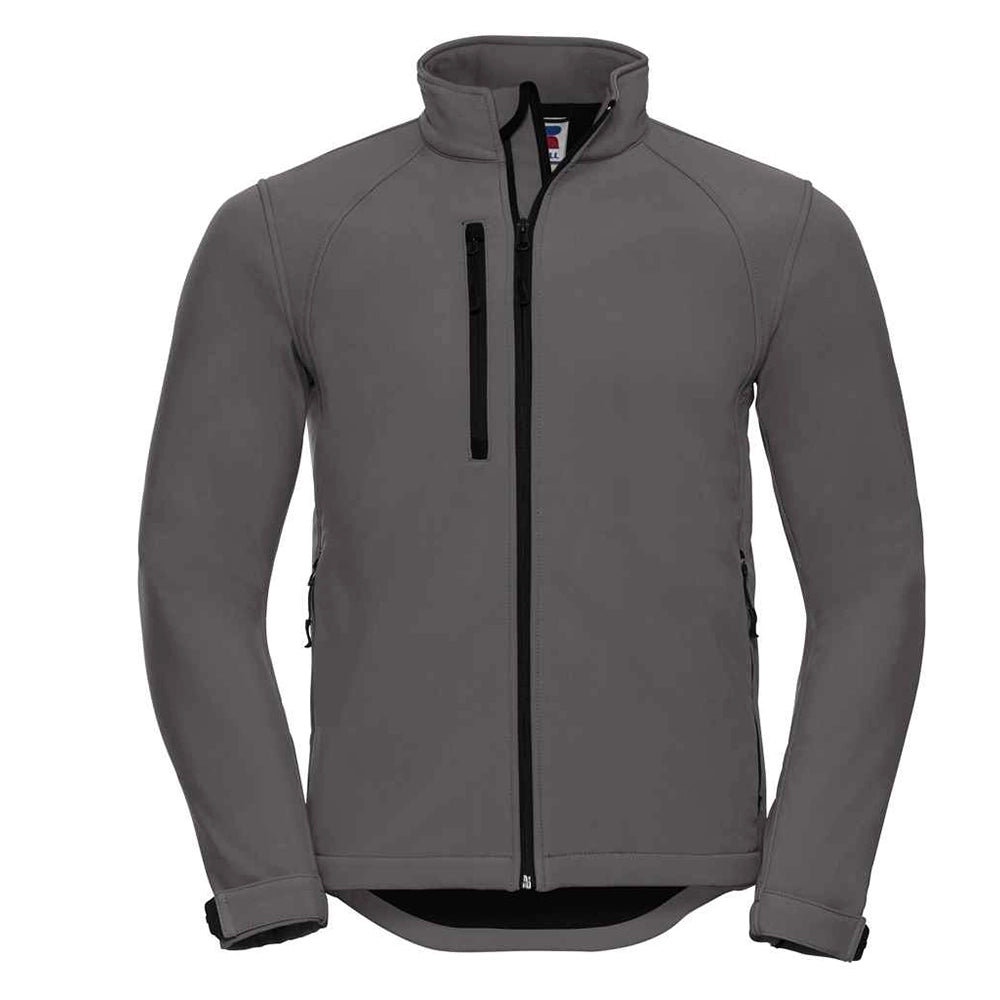 A front view of a Titanium Russell Soft Shell Jacket