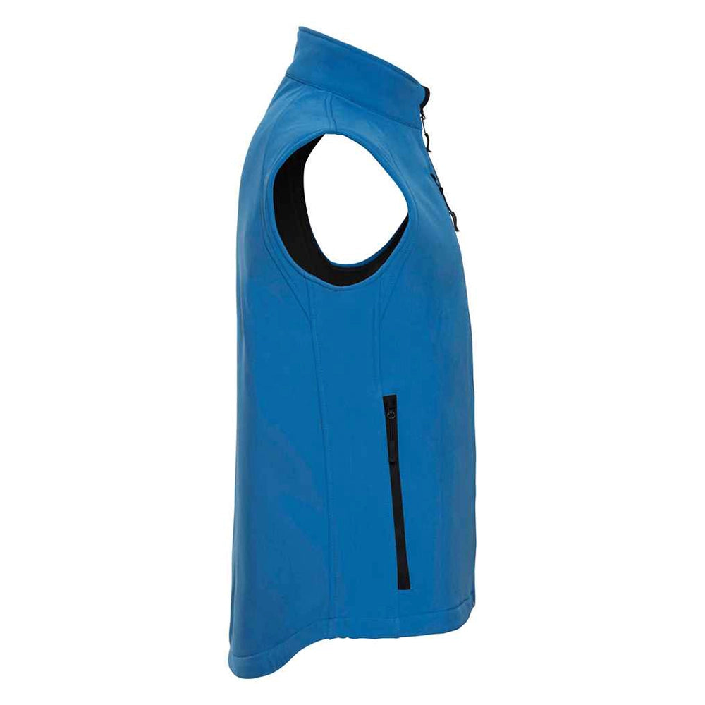 Side view of Azure Russell Soft Shell Gilet