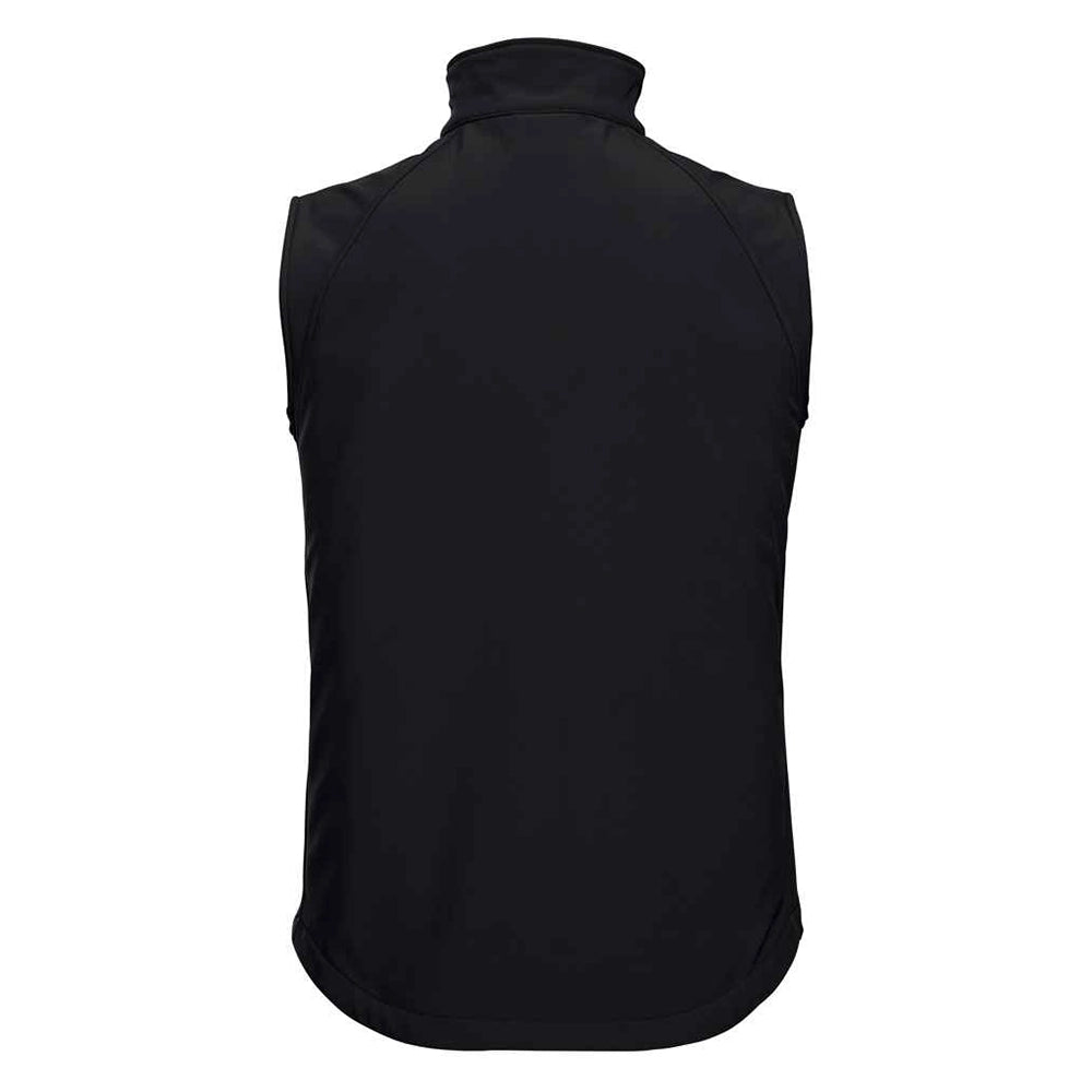 A black Russell Soft Shell Gilet
