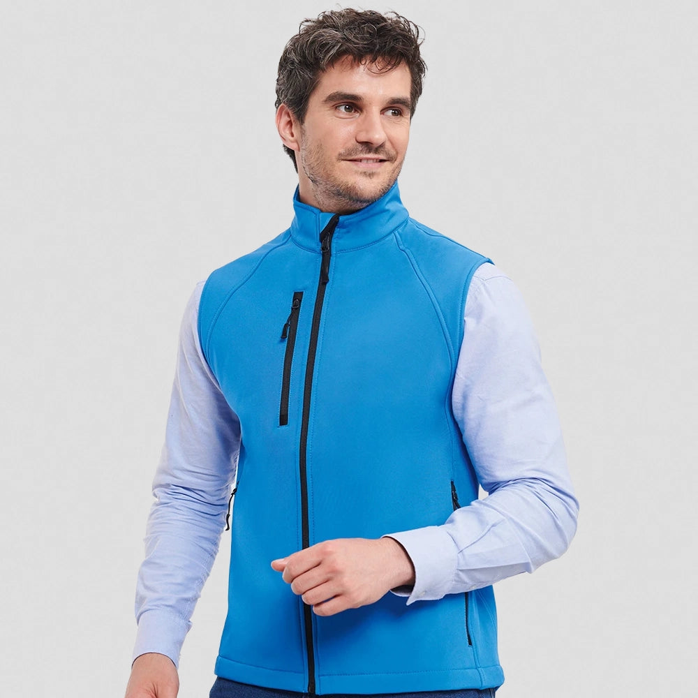 Model wearing a Russell Soft Shell Gilet