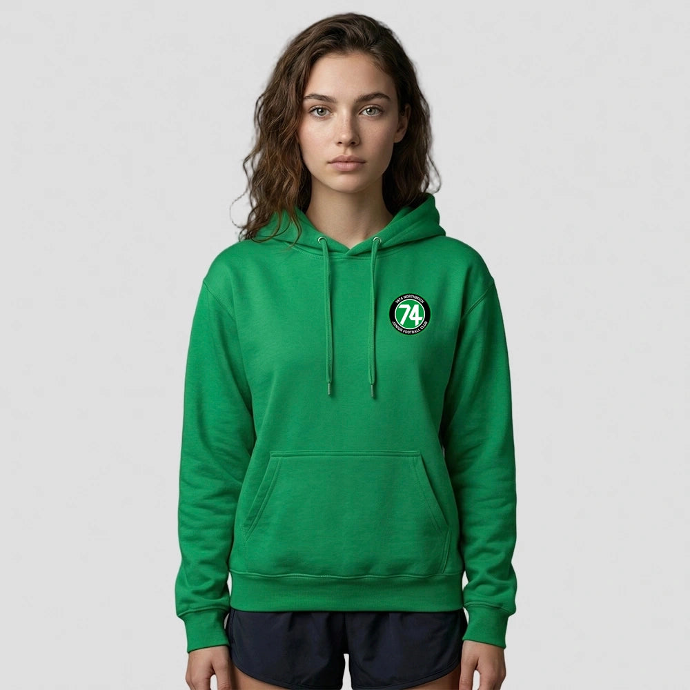 model wearing 1874 Northwich JFC Supporters Hoodie - Adult