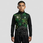 model wearing 1874 Northwich JFC 1/4 Zip Rain Training Top – Junior