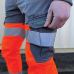 Hawkridge Stretch Performance Trousers in Orange/Grey close up