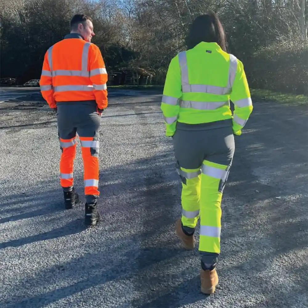 Leo Hawkridge Trousers in Orange/Grey and Yellow/Grey