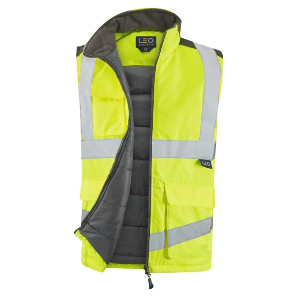 Leo Torrington EcoViz Bodywarmer in Yellow interior