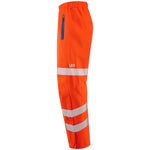 Left view of Lundy Leo Waterproof Overtrousers in Orange