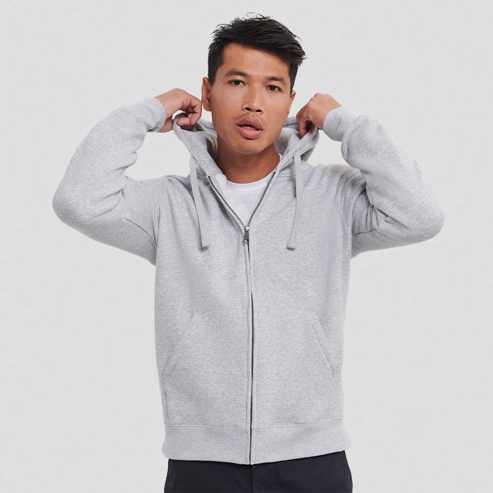 model wearing Authentic Zip Hooded Sweatshirt