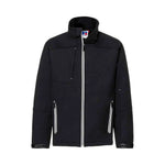 A black Russell Bionic Soft Shell Jacket