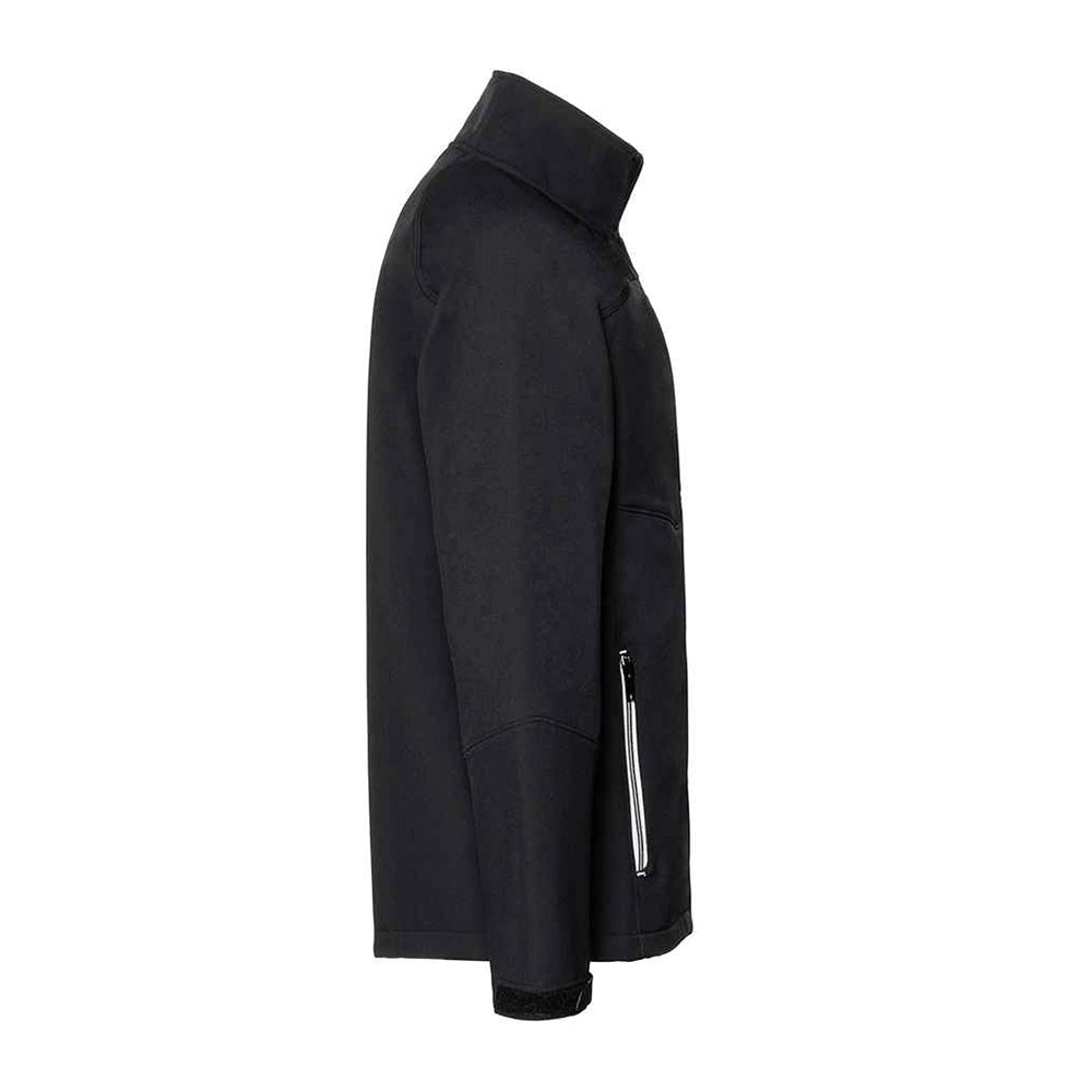 A black Russell Bionic Soft Shell Jacket