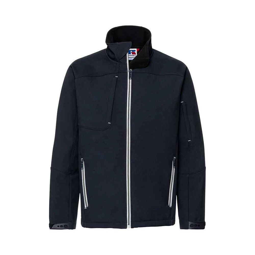 A front view of a Russell Bionic Soft Shell Jacket
