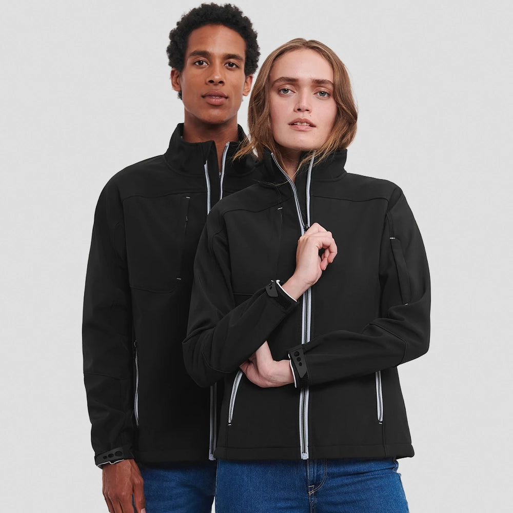 Models wearing Russell Bionic Soft Shell Jacket
