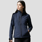 Model wearing the Orn Ladies Tern Softshell 4260 in Navy