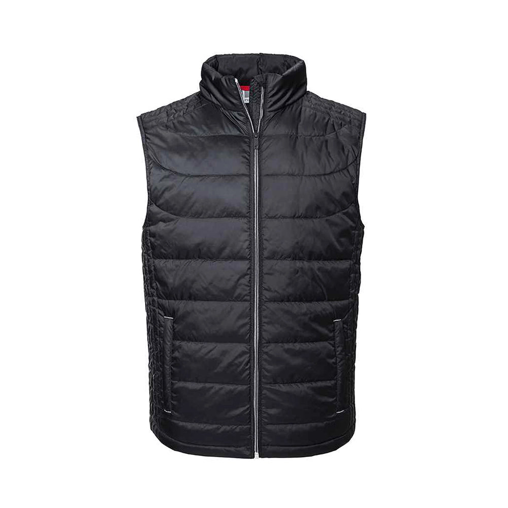 Front view of a Russell Nano Padded Bodywarmer 441M in black