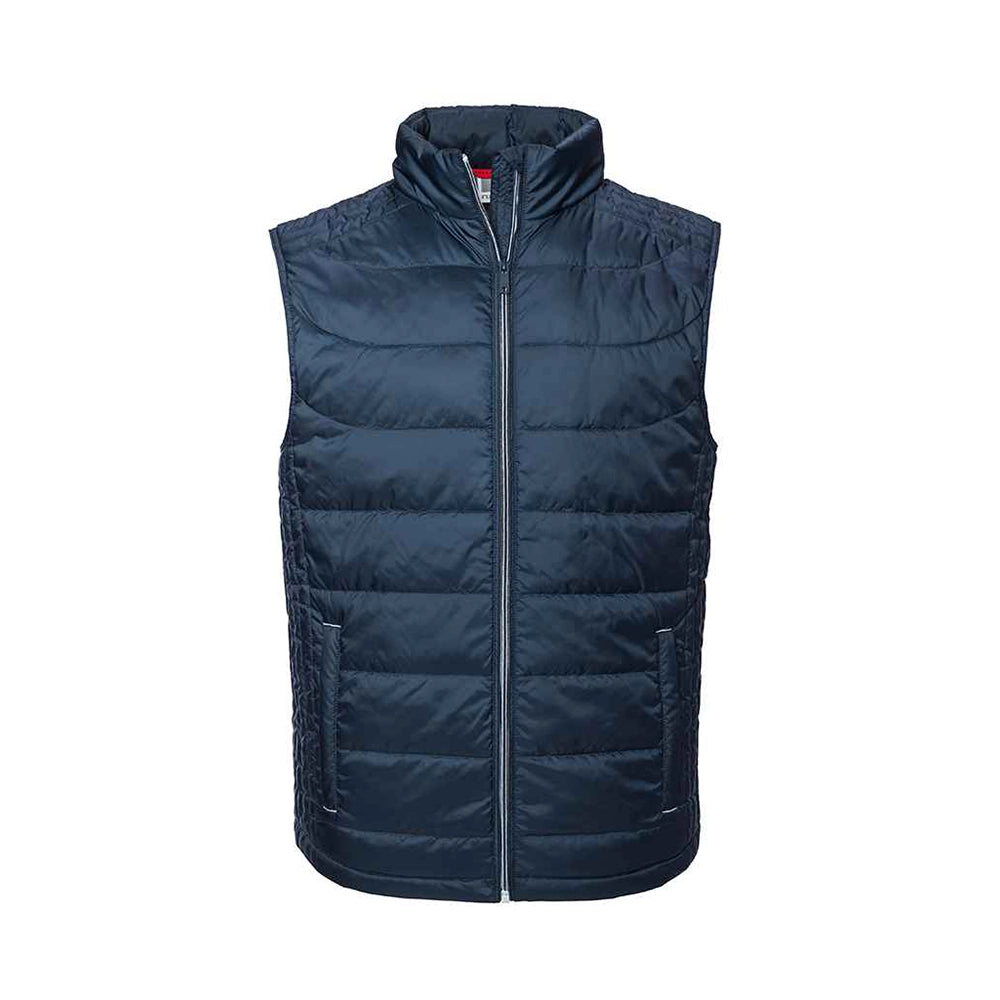 Front view of a Russell Nano Padded Bodywarmer 441M in French navy 