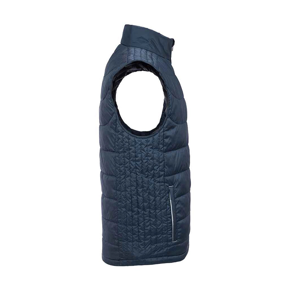 Side view of a Russell Nano Padded Bodywarmer 441M in French navy 