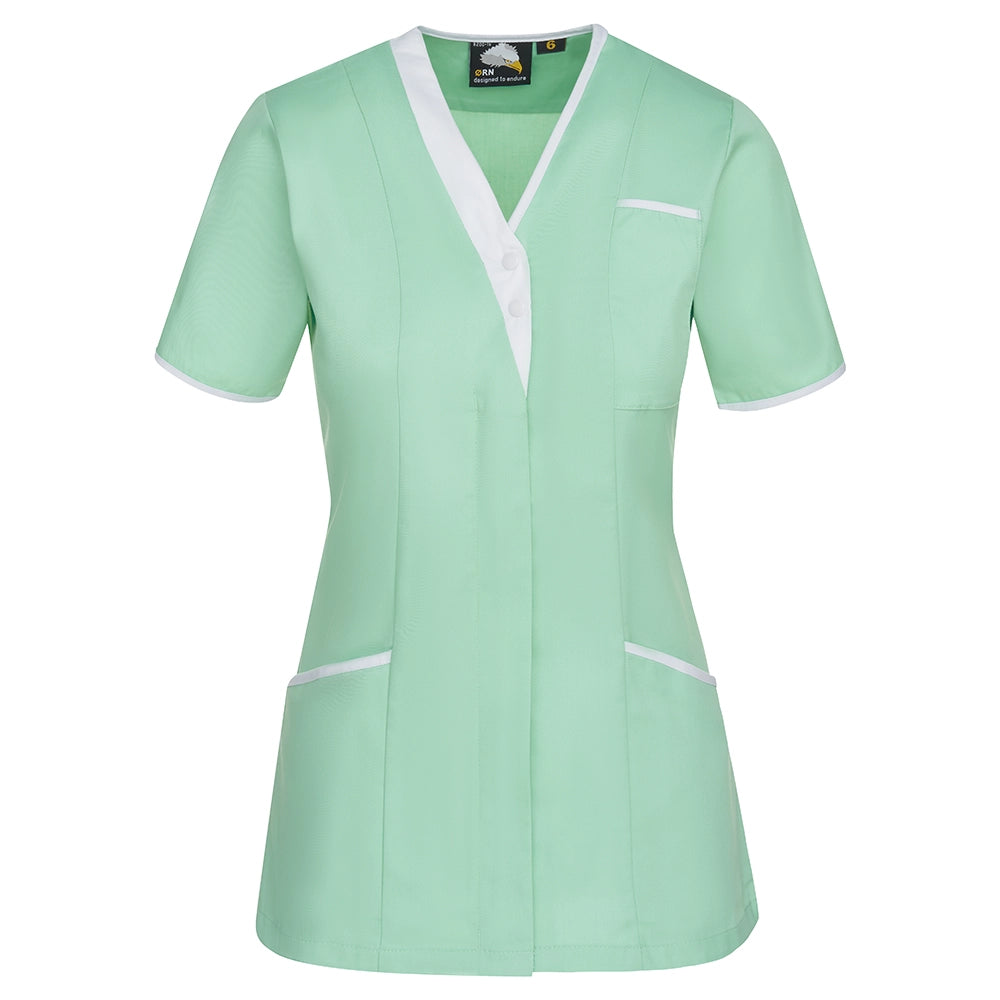 Eau de Nil / White 8200 Tonia V Neck Ladies Tunic