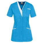 teal / white trim 8200 Tonia V Neck Ladies Tunic